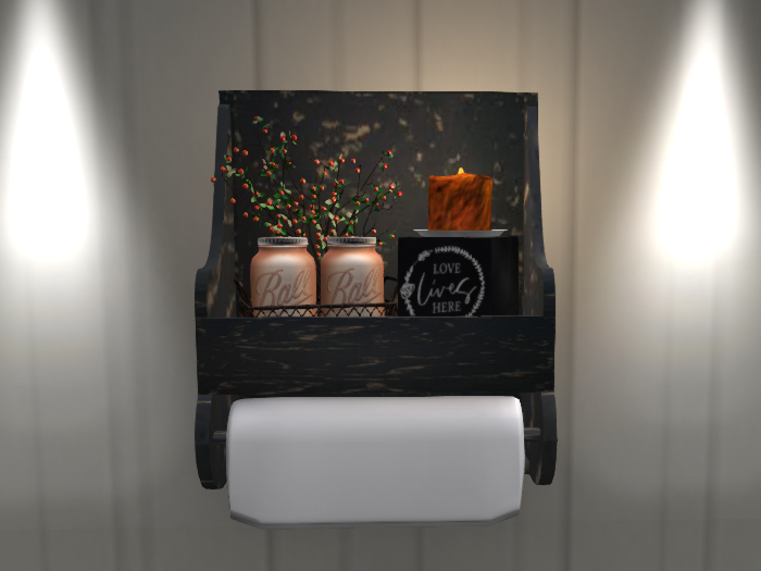 Second Life Marketplace Farmhouse Wood Paper Towel Holder Black